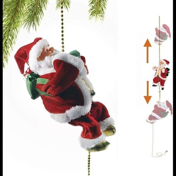 Santa Climbing Ladder Electric Santa Claus Climbing Rope Decoration Chri… - Picture 3 of 8